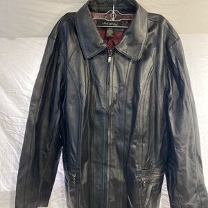 Lane Bryant Black Leather Zip-Front Jacket. Size 26/28